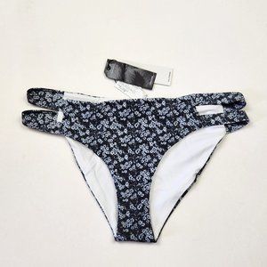 NWT Tavik Chloe Full Coverage Strappy Bikini Bottoms Fern Ditsy Floral sz M